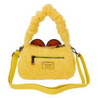 Cards & Comics Connection yellow plush Odie crossbody bag with 3D ears, scrunchie handle, and adjustable strap.