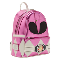 Cards & Comics Connection Loungefly Power Rangers Pink Ranger metallic mini backpack with molded belt charm