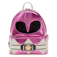 Cards & Comics Connection Loungefly Power Rangers Pink Ranger metallic mini backpack with molded belt charm