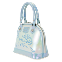 Cards & Comics Connection Pokémon Ice Type crossbody bag with iridescent finish, Glaceon embroidery, and snowflake rivets
