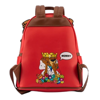 Cards & Comics Connection red mini-backpack featuring Prince John from Robin Hood with a crown and pile of jewels