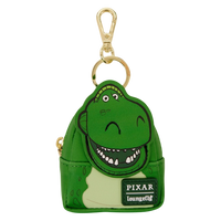 Cards & Comics Connection Loungefly Toy Story Rex mini backpack keychain charm with gold lobster clasp