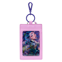 Cards & Comics Connection HUNTR/X Rumi photo card charm holder in pink faux leather with purple clip