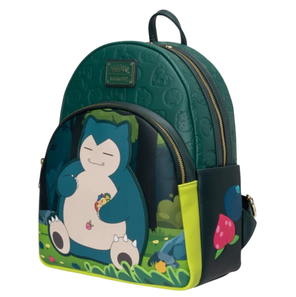 Cards & Comics Connection Loungefly Pokemon Snorlax faux leather midsize backpack with fruit applique and debossed print