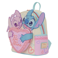 Cards & Comics Connection Disney Stitch and Angel mini backpack with heart-shaped cake pocket and debossed heart details