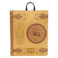 Cards & Comics Connection Loungefly The Mummy Book of the Living metallic gold backpack with debossed Egyptian symbols