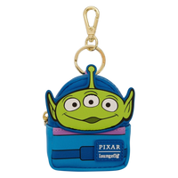 Cards & Comics Connection Loungefly Toy Story Alien mini backpack keychain with faux leather and gold lobster hook