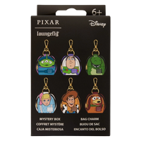 Cards & Comics Connection Toy Story 30th Anniversary mystery mini backpack keychain charms featuring six characters.