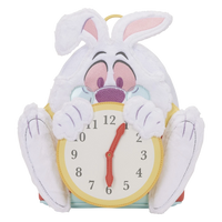 Cards & Comics Connection Disney White Rabbit mini backpack with faux fur, embroidered details, and spinning clock face