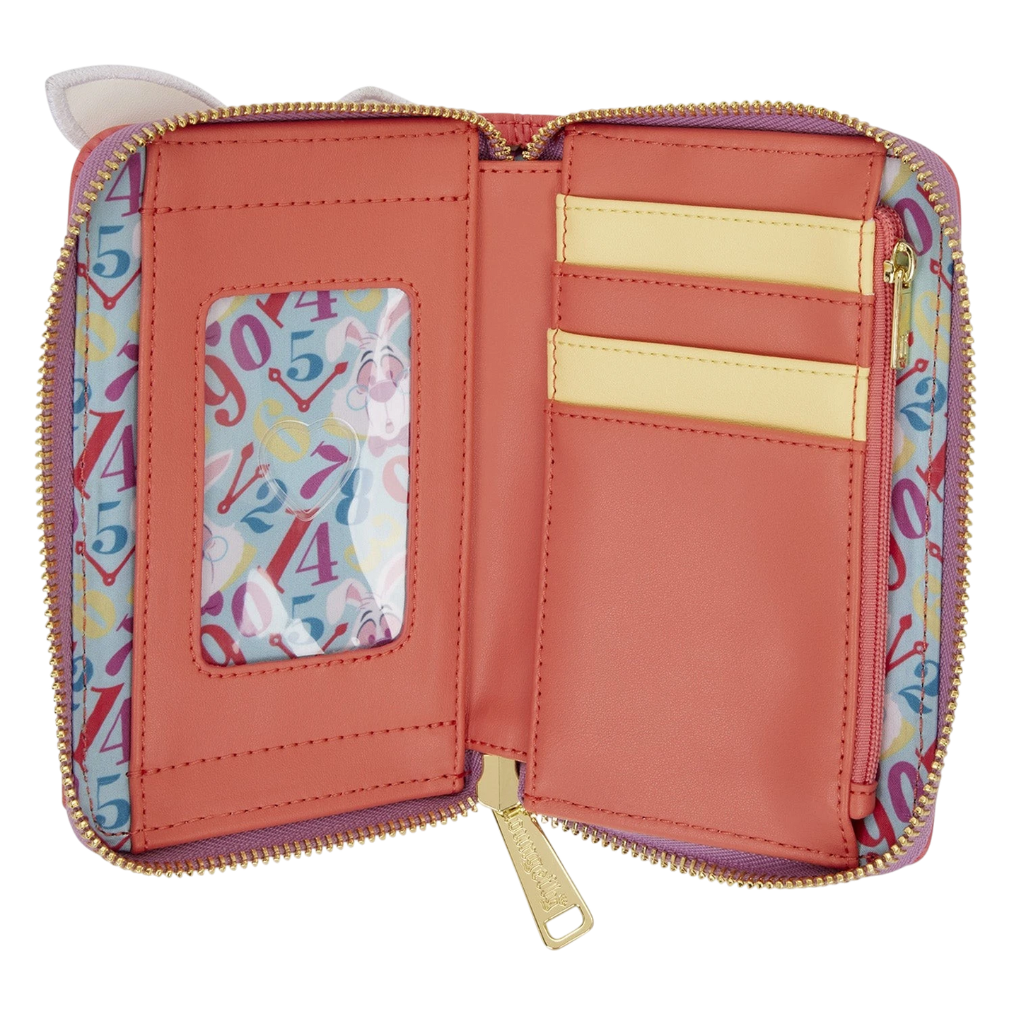Cards & Comics Connection Disney Alice in Wonderland White Rabbit wallet interior with card slots and ID window