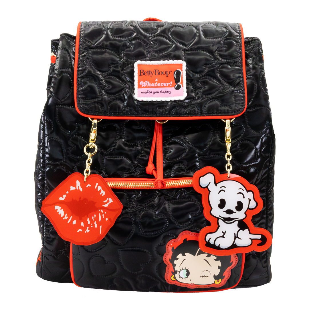 Betty Boop Quilted Heart Trinket Backpack w/ Acrylic Charms image 1