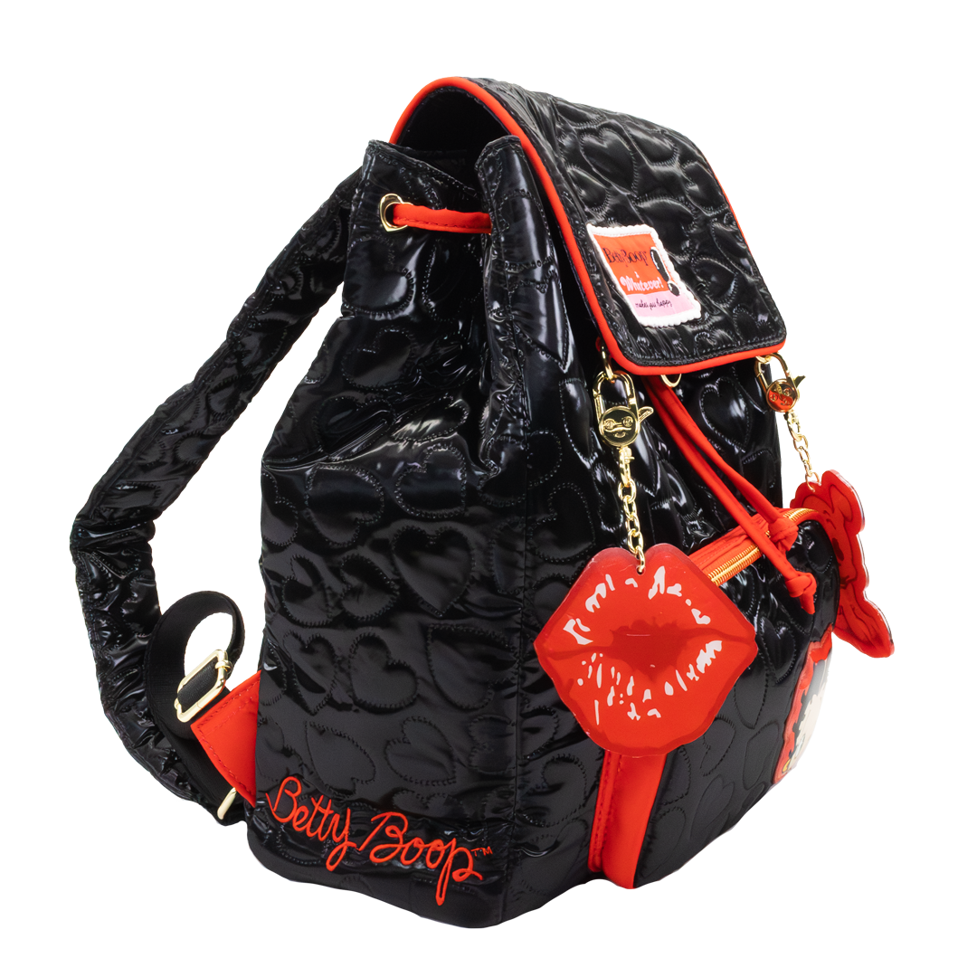 Betty Boop Quilted Heart Trinket Backpack w/ Acrylic Charms image 2